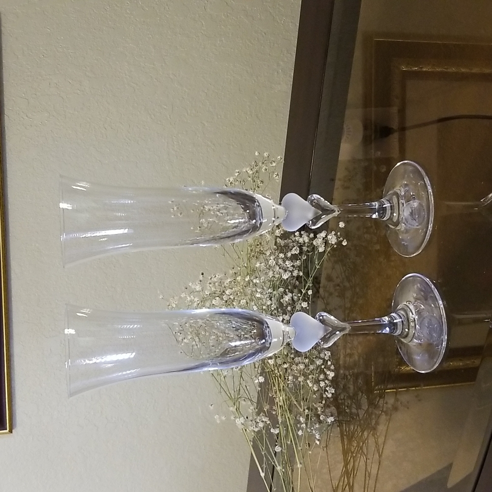 2 flute champagne glasses by Gorham